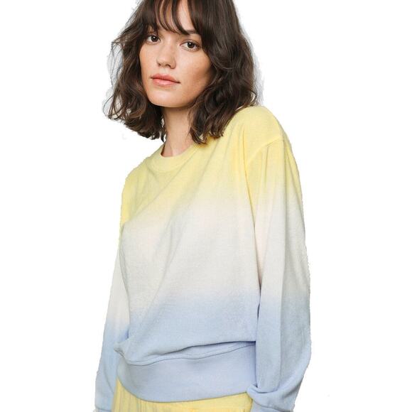 Rails Women Sky Blue Dip Dye Terry Cotton Ramona Relaxed Sweatshirt Size XXL - Picture 1 of 6